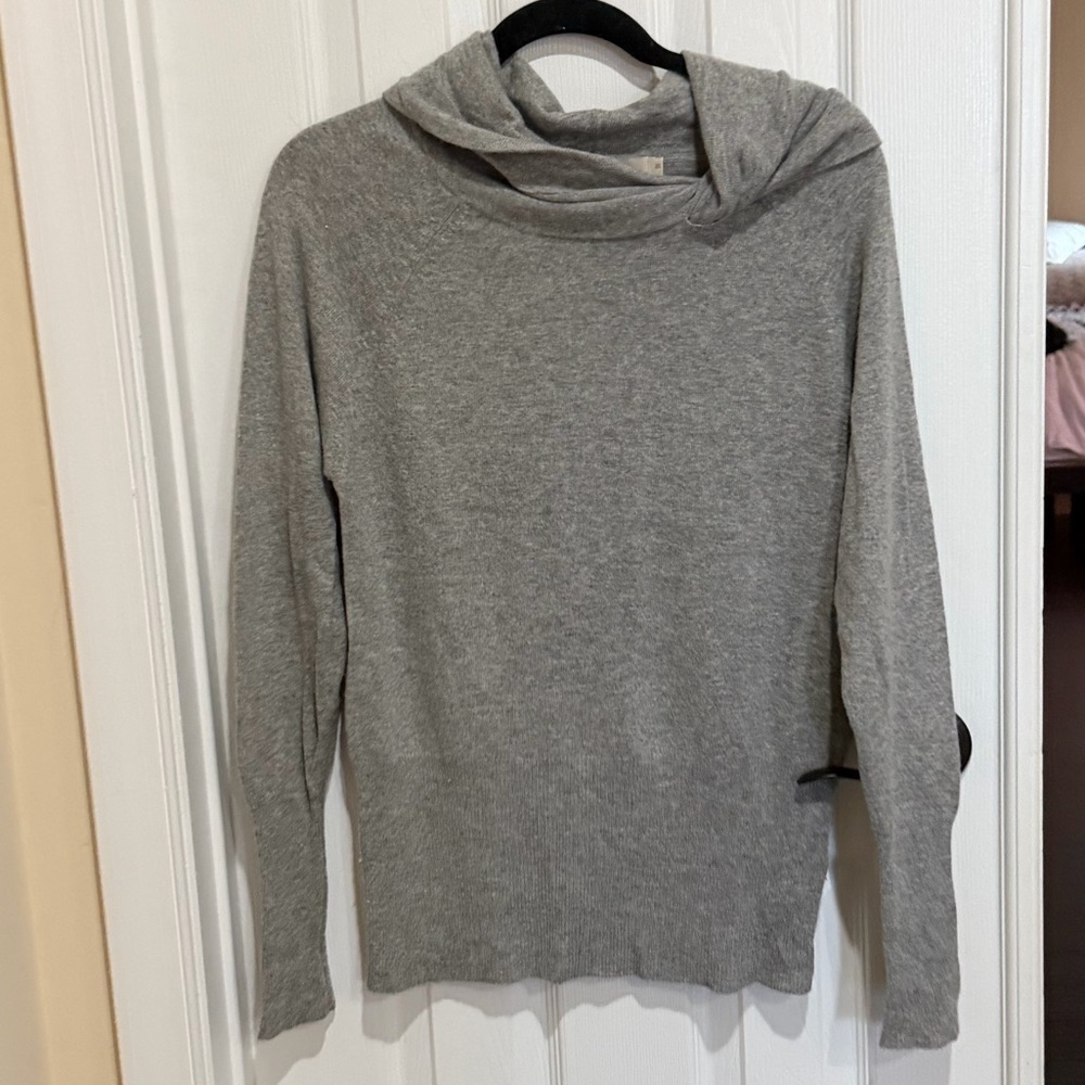 Reiss Light Gray Cowl Neck Sweater Wool/Cashmere blend XS